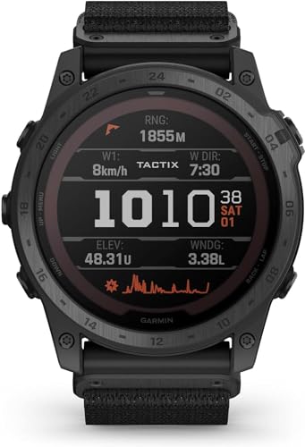 Garmin Tactix® 7 Pro Ballistics Edition Orologio tattico con GPS e ricarica solare con Applied Ballistics e cinturino in nylon numero di riferimento 010-02704-21