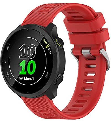 Wownadu Cinturino Compatibile con Garmin Forerunner 55/Forerunner 245, 20mm Cinturino Rosso Universale Ricambio, Regolabile Cinturini Sportivo (nessun Tracker)