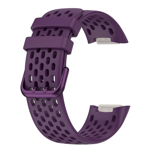 Panda Cinturino di ricambio compatibile con Fitbit Charge 5 Charge 6, unisex, taglia S e L, Silicone, Viola