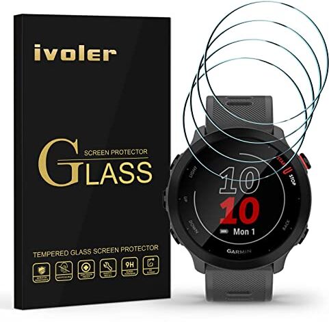 iVoler 4x Pellicola Protettiva in Vetro Temperato per Samsung Galaxy Watch 4 Classic 46mm / Watch 3 45mm / Garmin Vivoactive 3 / Forerunner 645 / Music / 245 / Music / 45 / 45S / 55 / Approach S60 S40