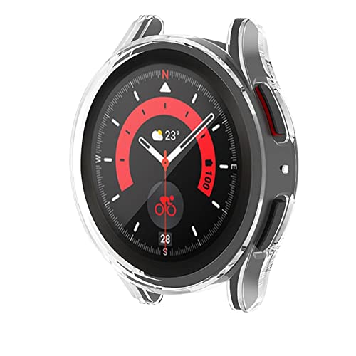 Generic Custodia compatibile con Samsung Galaxy Watch 5 Pro 45MM Smart Watch Screen Cover protettiva TPU Case Accessori di ricambio per orologi (Transprent)