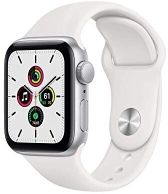 Apple Watch SE (GPS, 40MM) Cassa In Alluminio Color Argento Con Nero Bianco Sport (Ricondizionato)