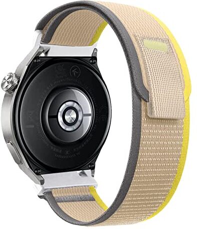 ZoRoll 22mm Cinturino per Huawei Watch GT 4 46mm/Watch 4 Pro/Watch 4/Watch Ultimate/Watch Buds/Watch GT 3 Pro 46mm, Elastico Nylon Cinghie di Ricambio per Huawei Watch GT 2 46 mm/GT 2e Giallo&Beige