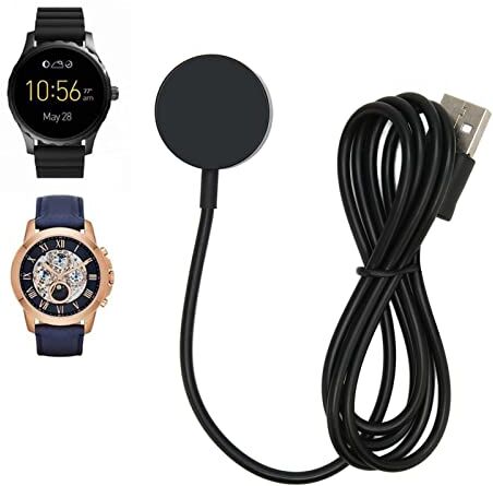 Dpofirs Caricabatterie Magnetico per Smart Watch per Fossil Gen 1 2 3, Dock per Cavo di Ricarica per Smartwatch a Ricarica Rapida, Dock per Cavo di Ricarica per Caricabatterie per Smart (Nero)