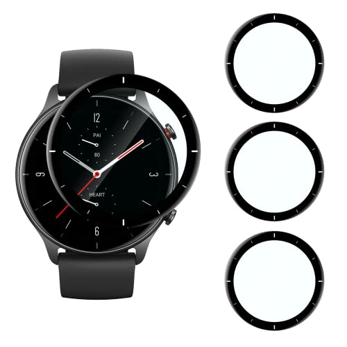 FWang Pellicola salvaschermo compatibile con Amazfit GTR 2e,[4 pezzi],copertura totale curva 3D,Durezza 9H,Anti-Graffio,Senza Bolle,HD Pellicola Protettiva