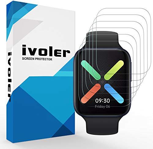 iVoler 6 Pezzi Pellicola Protettiva per Oppo Watch 46mm, Wet Applied Protezione Schermo [Bubble-Free-Riutilizzabile] HD Clear Film in TPU