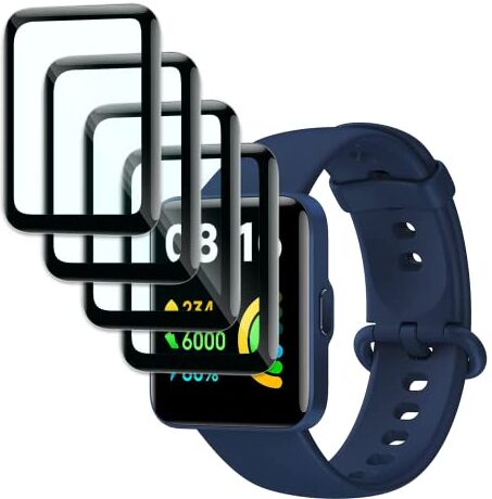 Fwang Pellicola salvaschermo compatibile con Xiaomi Redmi watch 2 lite,[4 pezzi],copertura totale curva 3D,Durezza 9H,Anti-Graffio,Senza Bolle,HD Pellicola Protettiva