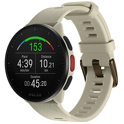 Polar Pacer Running Watch con GPS Processore ad Alta velocità Leggero con Pulsanti Antiscivolo Funzionalità di Allenamento e Recupero Cardiofrequenzimetro Controlli Musica, Bianco