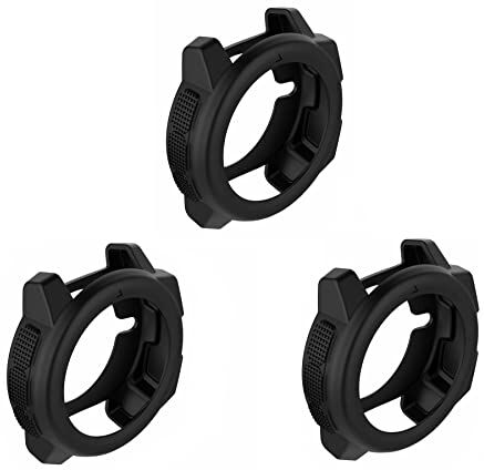 Generic Confezione da 3 custodie protettive per Garmin Instinct, in morbido silicone per paraurti antigraffio, ricambio per smartwatch Instinct (nero)