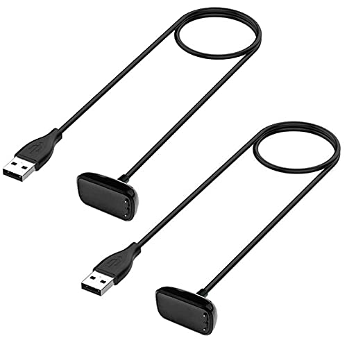 TECHGEAR [2 Pezzi] Caricatore per Fitbit Charge 5, Sostituzione USB Cavo di Ricarica Caricabatteria Dock Adattatore per Fitbit Charge 5 Cardiaca & Tracker di attività Fitness