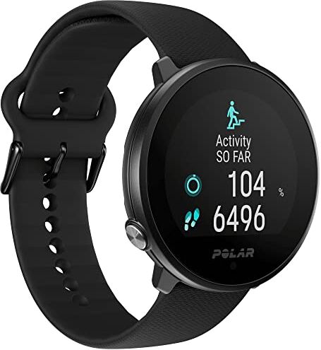 Polar Unite Fitness Watch, Activity Tracker 24/7, Analisi del Sonno, GPS da Smartphone, Guida all'Allenamento Quotidiano, Misurazione del Recupero Cardiofrequenzimetro dal Polso, Nero-Nero, S-L