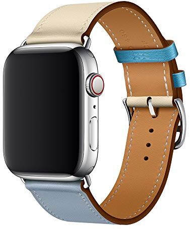 X-Cool XCool Compatibile Cinturino Apple Watch 38mm 40mm, Pelle Rosso Rosa Blu Arancia per Donna Uomo per iwatch SE Serie 6 Serie 5 Serie 4 Serie 3