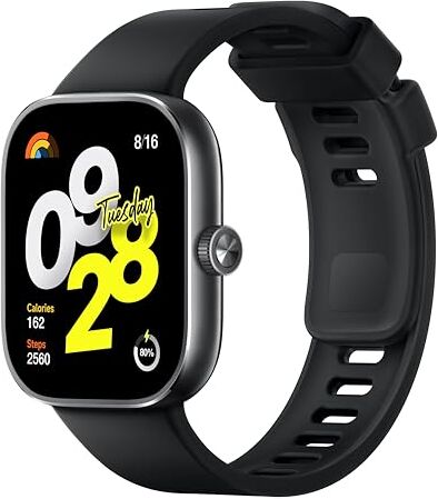 Xiaomi Redmi Watch 4 Schermo AMOLED 1,97", 20 giorni di autonomia, 150 + modalità sportive, GPS integrato, corona rotante, nero, Nero, unique