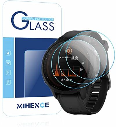 MIHENCE Pellicola protettiva compatibile con Garmin Forerunner 955, 9H, antigraffio, in vero vetro temperato per smartwatch Forerunner 955