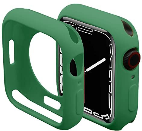 Miimall Custodia per Apple Watch Serie 9/8/7 45mm, Case Protettiva in TPU, Case Sottile Antiurto Senza Protettore Dello Schermo, Cover con Cornice Morbida per Apple Watch 45mm Serie 9/8/7, Verde