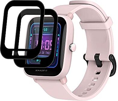 AiMok 2 Pezzi Pellicola Protettiva Compatibile con Amazfit Bip U/Bip U PRO, [AntiGraffio] [HD Trasparente] [Anti-Impronta] 3D Copertura Completa Pellicola Protettiva per Amazfit Bip U/Bip U PRO