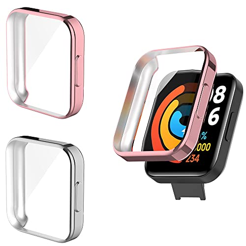 Dotoen Pellicola Salvaschermo Compatibile con Xiaomi Mi Watch 2 Lite, Custodia Protettiva in TPU Morbido per Xiaomi Mi Watch 2 Lite (o rosa&d'argento)