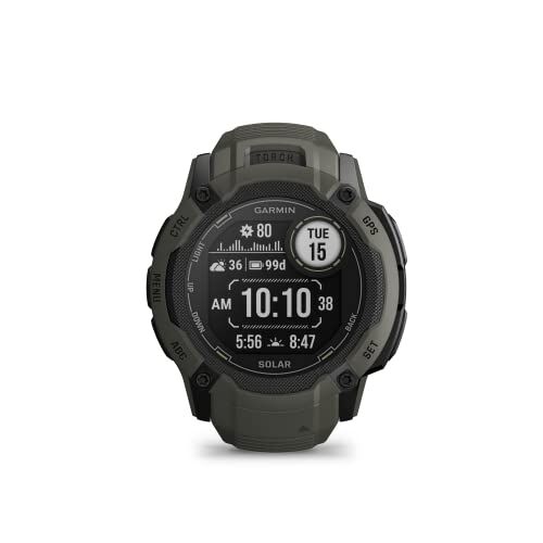 Garmin Instinct 2X Solar, Smartwatch, 50mm, Rugged design, Ricarica solare, Autonomia infinita, Disply 1,1", Torcia LED, GPS Multi-banda, Cardio, SpO2, Pay, Connect IQ (Moss)