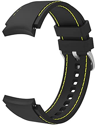 SYSTEM-S Cinturino flessibile in silicone 20mm per Samsung Galaxy Watch 4 Smartwatch Nero