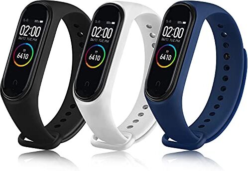 AK [3 Pezzi Cinturini per Xiaomi Mi Band 4/ Mi Band 3, Cinturino Sportivo in Silicone di Morbido per Xiaomi Mi Band 3/ Xiaomi Mi Band 4 Cinturino per Uomo e Donna