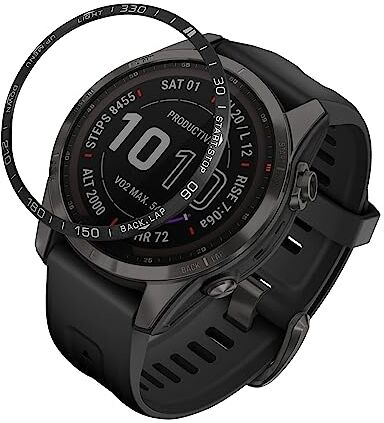 kwmobile Protezione Display Compatibile con Garmin Fenix 7S Fitness-Tracker Sticker Proteggi-Schermo per Smart-Watch Nero/Argento