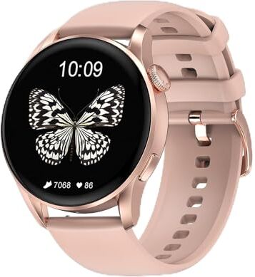 DAM Smartwatch DT3 con notifiche, display diviso, modalità multi-sport e cardiofrequenzimetro. 4,5 x 1,2 x 5 cm. Colore: Rosa, Normal