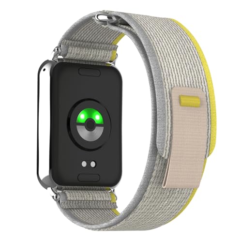 ZoRoll Cinturino Compatibile con Xiaomi Mi Band 8 Pro (Xiaomi Smart Band 8 Pro), Elastico Nylon Cinghie di Ricambio Compatibile con Xiaomi Mi Band 8 Pro / Xiaomi Redmi Watch 4 Giallo&Grigio