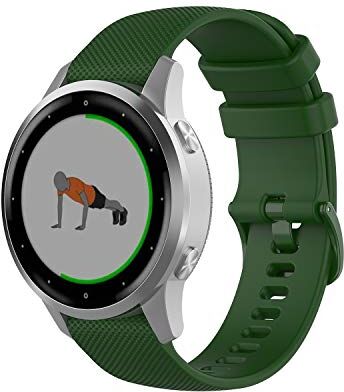 Wownadu 18mm Quick Release Cinturino Compatibile per Garmin Vivoactive 4S/ Vivomove 3S/ Venu 3S/ Venu 2S Cinturini Verde Ricambio Sport Bracciale per Forerunner 255S/ 255S Music/ 265S