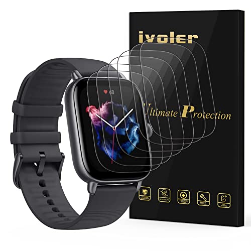 iVoler 6 Pezzi Pellicola Protettiva per Amazfit GTS 4 / Amazfit GTS 3 / Amazfit Cheetah (Square Version), Wet Applied Protezione Schermo [Bubble-Free-Riutilizzabile] HD Clear Film in TPU