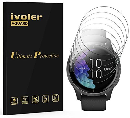 iVoler 6 Pezzi Pellicola Protettiva per Garmin Venu/Amazfit Smart Watch 2, Wet Applied Protezione Schermo [Bubble-Free-Riutilizzabile] HD Clear Film in TPU