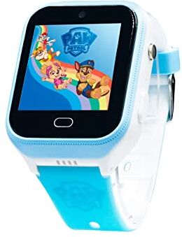 Paw Patrol Smartwatch per bambini 4G filtri divertenti Chat, chiamate, videochiamate, registrazioni video, fotocamera e funzioni fitness, ecc. Display di alta qualità Età 6+ (Blu)