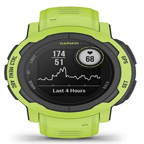 Garmin Instinct 2, Smartwatch, 45mm, Rugged design, Autonomia 28 giorni, +30 app multisport, GPS, Cardio, SpO2, Activity Tracker 24/7, Connect IQ (Electric Lime)