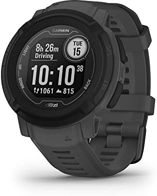 Garmin Instinct 2 dēzl, Smartwatch per camionisti, 45mm, Rugged design, Autonomia 28 giorni, +30 app, GPS, Cardio, SpO2, Activity Tracker 24/7,  Pay, Connect IQ (Graphite)