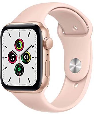 Apple Watch SE GPS, cassa in alluminio color oro da 44 mm con cinturino Sport rosa sabbia (Ricondizionato)