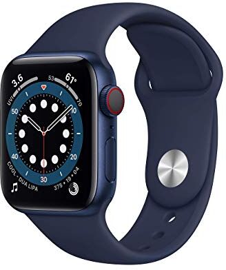 Apple Watch Series 6 40mm (GPS + Cellular) Cassa In Alluminio Color Blu Con Blu Scuro Cinturino Sport (Ricondizionato)