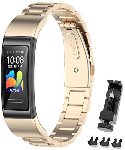 MIJOBS Bracciale Compatibile con Huawei Band 4 PRO Metallo Cinturino di Ricambio per Huawei Band 3Pro Braccialetto Huawei Band 3 Cinturini in Acciaio Inossidabile per Band 4pro/3pro/3