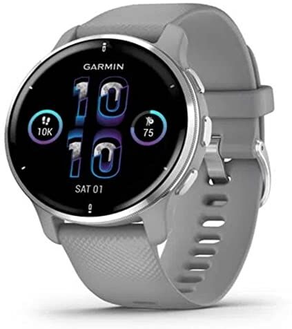 Garmin Venu 2 Plus, Smartwatch AMOLED 1,3", Microfono e cassa, Musica,  Pay, +25 App sport, GPS, Cardio, SpO2 (Silver & Powder Gray)