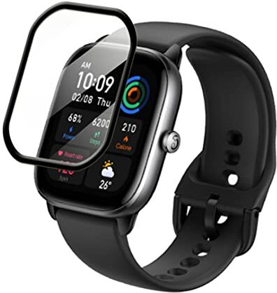 YiiLoxo Pellicola Protettiva Compatibile con Amazfit GTS 4 Mini Smartwatch Bordo Curvo 3D Morbido HD Trasparente Proteggi Schermo Pellicole [3 Pezzi][Sensibile al Tocco][AntiGraffio]