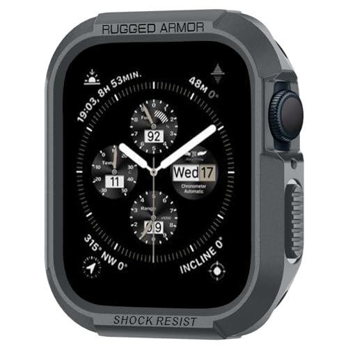 Spigen Cover Rugged Armor Compatibile con Apple Watch Series per 9/8/7 45mm e Series per 6/SE/5/4 44mm Grigio Scuro