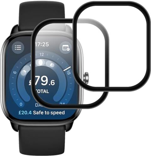 IQShield Pellicola Protettiva per Amazfit GTS 4 Mini, 2 Pezzi Ultra HD Protezione Pellicola, Copertura totale 3D, Anti-Graffio, Senza Bolle, Sensibile al Tatto, Schermo Protettivo