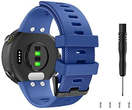 MoKo Cinturino di Ricambio Morbido Compatibile con Garmin Forerunner 45/Forerunner 45S/Swim 2, Braccialetti di Ricambio per Orologio in Silicone, Blu notte