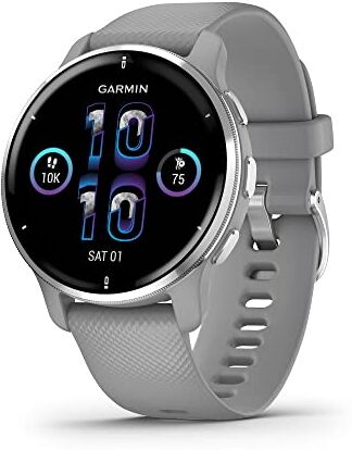 Garmin Venu 2 Plus, Smartwatch AMOLED 1,3", Microfono e cassa, Musica,  Pay, +25 App sport, GPS, Cardio, SpO2 (Silver & Powder Gray) (Ricondizionato)