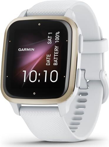 Garmin Venu Sq 2, Smartwatch, Display 1,4" AMOLED, GPS, Cardio, SpO2, 25+ App Sport & Fitness, Workout,  Coach,  Pay, Autonomia fino a 11 giorni (Cream Gold & White)