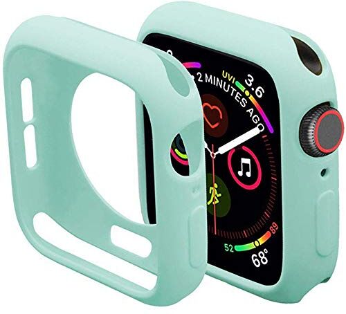 Miimall Custodia Protezione in TPU Compatibile con Apple Watch Series 3/Serie 2/Serie 1 38mm [AntiCaduta] Ultra Sottile Flessibile Gomma Paraurti Protettiva per iWatch Series 3/2/1 38mm Celeste