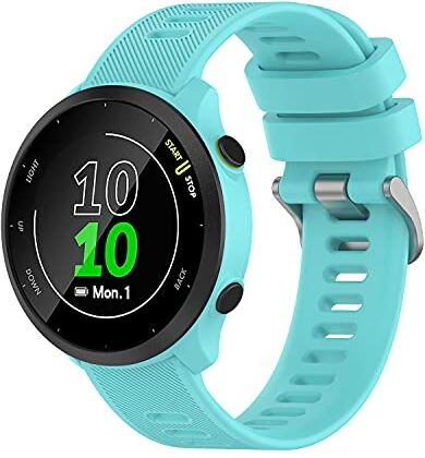 Wownadu Cinturino Compatibile con Garmin Forerunner 55/Forerunner 245, 20mm Cinturino Verde acqua Universale Ricambio, Regolabile Cinturini Sportivo (nessun Tracker)