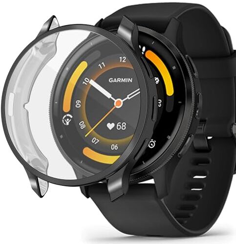 Generic Custodia compatibile con Garmin Venu 3S con pellicola protettiva, in TPU flessibile, antiurto, antigraffio, per smartwatch Garmin Venu 3S da 41 mm (nero)