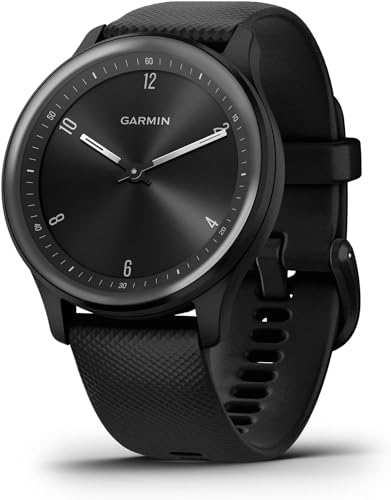 Garmin vívomove Sport, Smartwatch ibrido, Cassa 40mm, Touchscreen OLED e Lancette, Cardio, SpO2, GPS connesso, Monitoraggio 24/7, Notifiche, Calendario, SMS emergenza (Black)