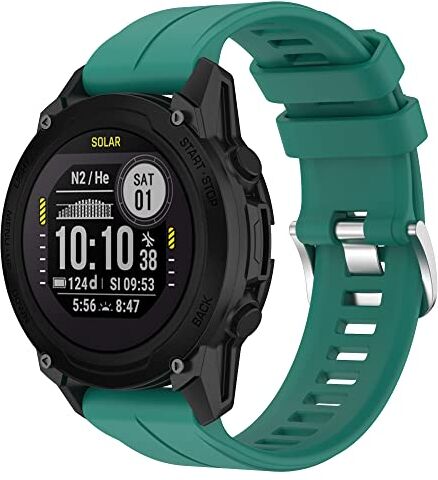 KUTEWEU Cinturino per Garmin Forerunner 745/Forerunner 945/935/Fenix 7/Fenix 6 Cinturino/Fenix 5 Bracciale, 22mm Braccialetto Silicone Cinturino per Fenix 5 Plus/Fenix 6 Pro/Fenix 7 Solar (Verde)