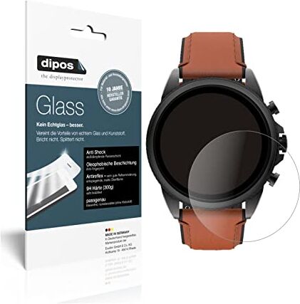 dipos I Pellicola Protettiva Opaco Compatibile con Fossil Gen 6 (44 mm) Smartwatch Protezione Vetro Flessibile 9H