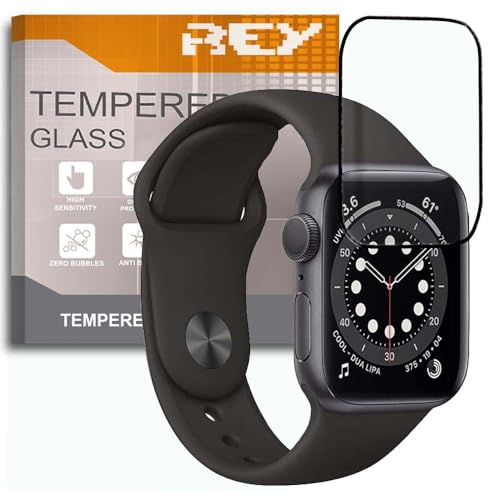 REY Pack 2X Pellicola salvaschermo 3D per Apple Watch Series 6 Series 5 Series 4 SE 40mm, Vetro temperato, Copertura Completa, Pellicola Protettiva Protezione Schermo, 3D / 4D / 5D